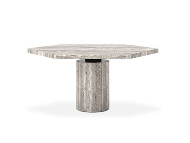 Hexagonal travertine table JUPITER Baxter