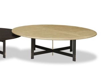 Round leather coffee table PLACÈ Baxter
