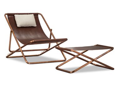Copper deck chair with headrest RIMINI Baxter