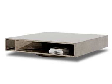 Mesa de centro baixa de aço inox com armazenamento Y25 Baxter