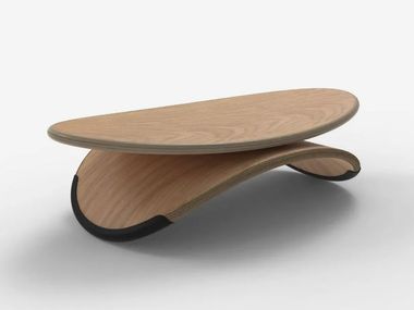 Wood veneer office footstool STRATA Beflo