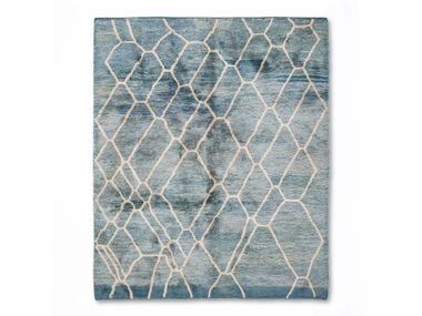 Hand-knotted shag rug AQUAMARINE DREAMS – TIDE Benisouk
