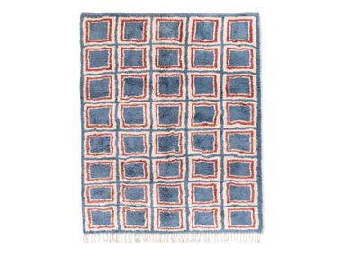 Hand-knotted shag rug KALEIDO SQUARES – FACET Benisouk
