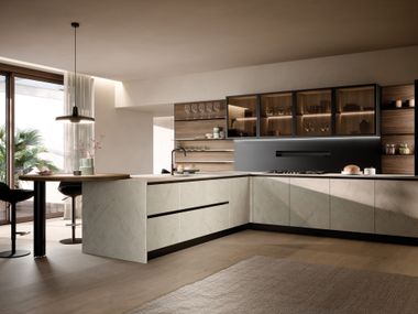 Fitted kitchen with peninsula LOREN 01 Berloni