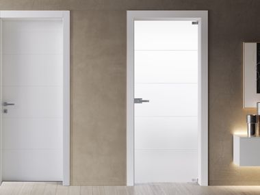 Bertolotto Porte, ALASKA 3141 SATINATO EXTRACHIARO Porta a battente in vetro