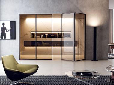 Pivot glass and aluminium door DESIGN SYSTEM Bertolotto Porte