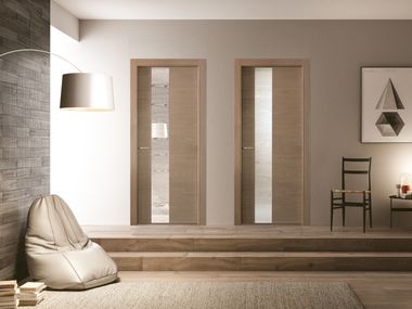 Porta a battente in legno e vetro MATERIK 111MV NOCCIOLA Bertolotto Porte