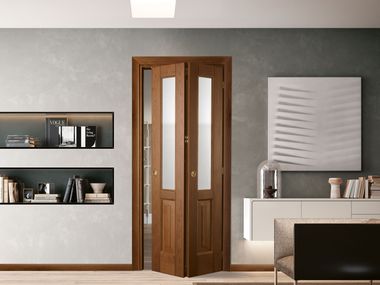 Porta a libro in legno e vetro RODI MASSELLO SERIE 7 V ROVERE NOCE Bertolotto Porte