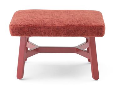 Low beech stool with padded seat CROISSANT 564 Billiani