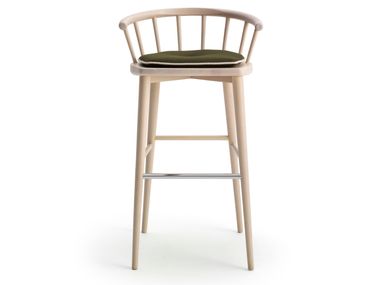 High beech stool with armrests W. 607 Billiani