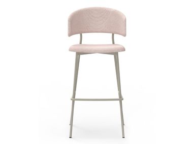 High upholstered steel stool WRAP STEEL 6C72 Billiani
