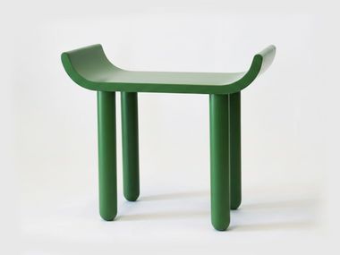 Low stool in wood and resin SLEDGE Binome