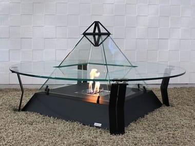 BioKamino, CRYSTAL LOUVRE Tavolino di vetro per caminetti a bioetanolo