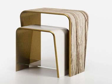 Rectangular wooden high side table AKASHI Bizzotto Italia