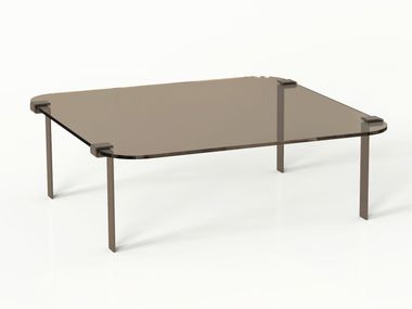 Low square glass coffee table AMULET Bizzotto Italia