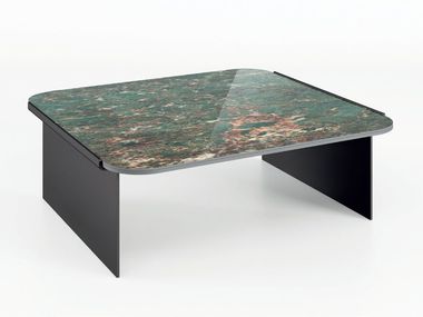 Low square ceramic coffee table AMULET Bizzotto Italia