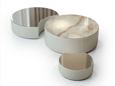 Set of low ceramic coffee tables IKAT Bizzotto Italia