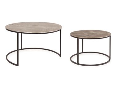 Set f two round metal coffee tables AMIRA Bizzotto