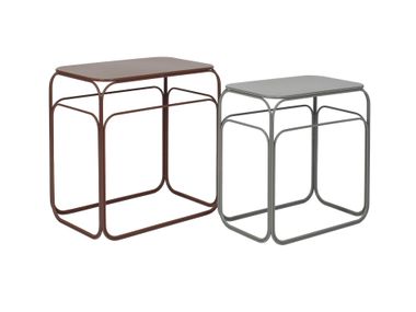 Set of 2 rectangular powder coated steel coffee tables CLARITY Bizzotto