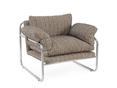 Sled base fabric armchair with armrests MORVANA Bizzotto