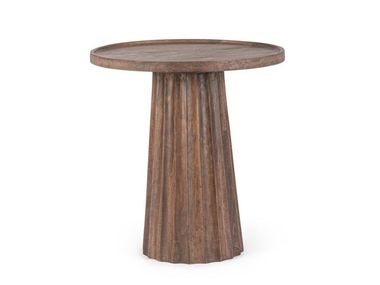 Round Mango coffee table with central base ORISSA Bizzotto