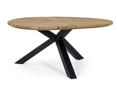 Aluminium and teak garden table PALMDALE Bizzotto