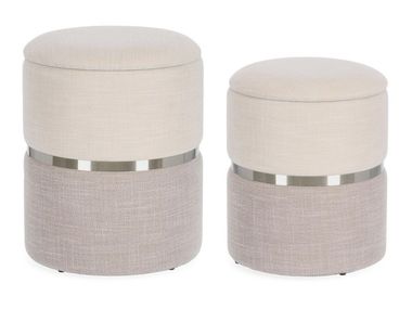 Set di 2 pouf contenitore in tessuto RADINKA Bizzotto