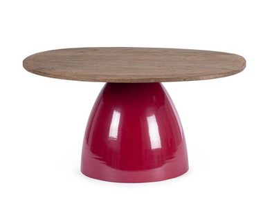 Free form steel and wood coffee table STANLEY Bizzotto