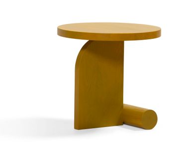 Low round wooden coffee table LIV Blå Station
