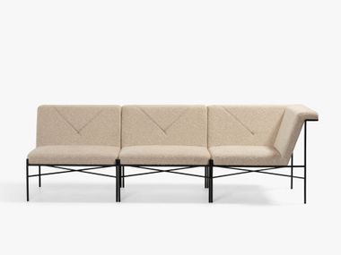 Modular fabric sofa UNIT X Blå Station