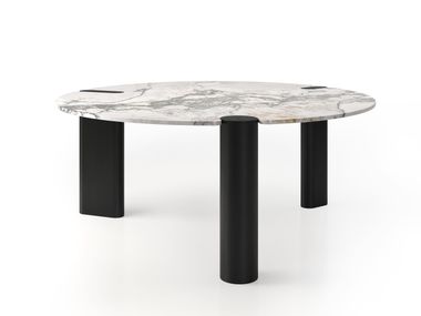 Runder Tisch aus Marmor AMORIS Black Tie