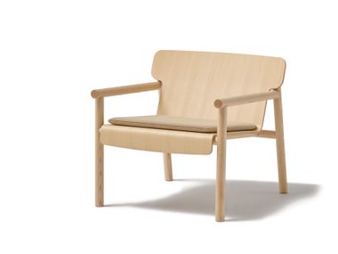 Ash wood armchair with upholstered seat CODA Blasco&Vila