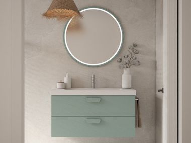 Hängender Waschtischunterschrank aus MDF mit integrierter Waschtisch HOLIKA Blubbain