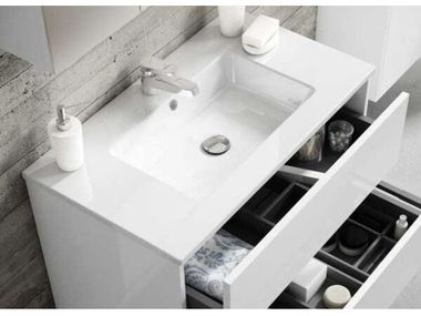 Single washbasin with integrated countertop KENT Blubbain