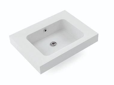 Rectangular washbasin with integrated countertop NOAH Blubbain