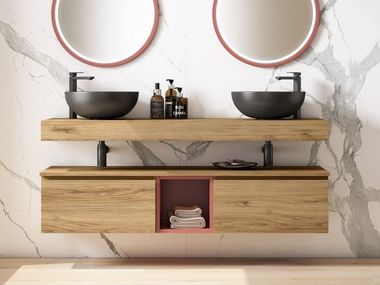 Hängender Konsoltisch aus Holz mit Schubladen ROBIN Blubbain