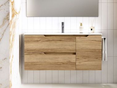Hängender Waschtischunterschrank aus Holz mit integrierter Waschtisch SARAO PLUS Blubbain