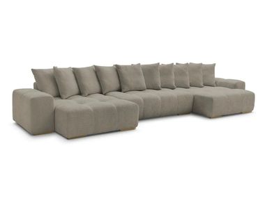 Click-clack bouclé fabric sofa bed with chaise longue ANAKIN Bobochic Paris