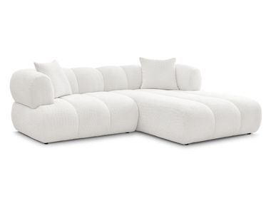 Modular bouclé fabric sofa with chaise longue PAMIRA Bobochic Paris