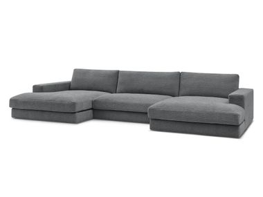 Fabric sofa with chaise longue LEONARD Bobochic Paris