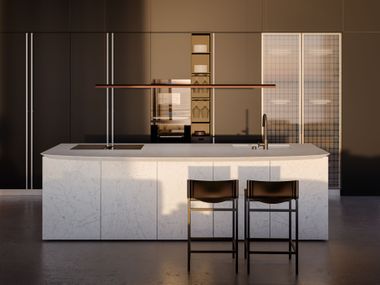 Marble kitchen with island K14 Boffi
