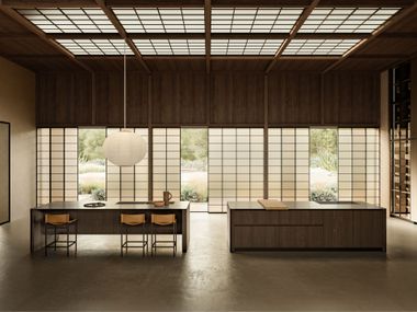 Wooden kitchen with island XPL Boffi