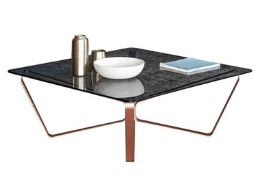 Low crystal and steel coffee table LOOP Bontempi