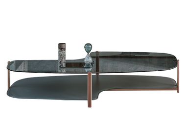 Low crystal and steel coffee table PAGODA Bontempi
