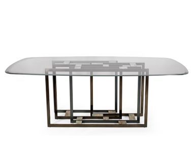 Glass table with metal base DORIAN Borzalino