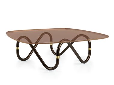 Square glass coffee table FLOW Borzalino