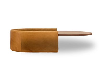 Mesa de centro oval de madeira SAVOYE Botaca