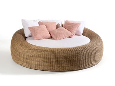 Divano da giardino rotondo in fibra sintetica CLOE Braid