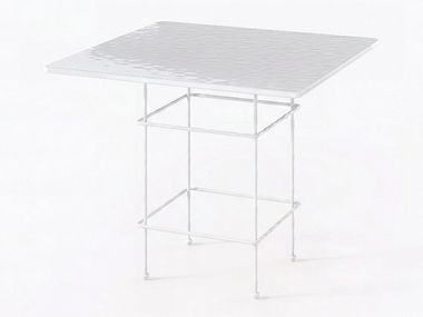 Tavolo da giardino quadrato in metallo LIBERTY Braid