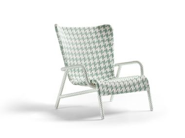 Poltrona da giardino in tessuto con braccioli TARTAN Braid